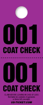 2 Part Coat Check Ticket - Value Size - Image 3