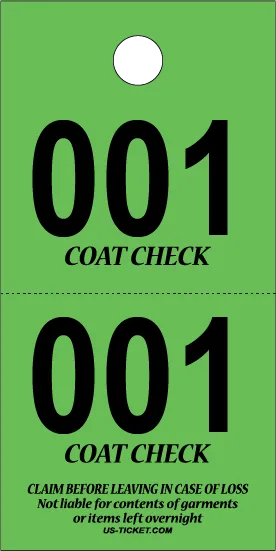2 Part Coat Check Ticket - Image 5