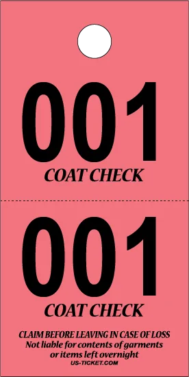 2 Part Coat Check Ticket - Image 8