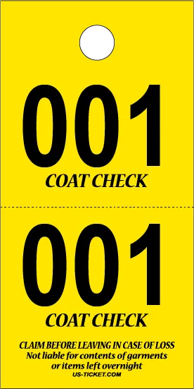 2 Part Coat Check Ticket - Image 4