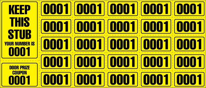 Chinese Auction Ticket 25 per sheet