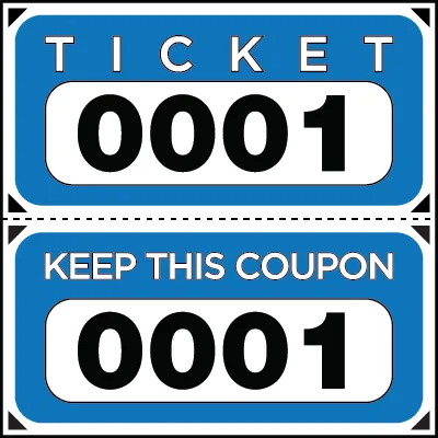 DOUBLE ROLL RAFFLE TICKETS WITH 4 Big Numbers - Image 6