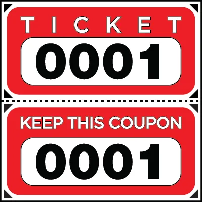 DOUBLE ROLL RAFFLE TICKETS WITH 4 Big Numbers - Image 2