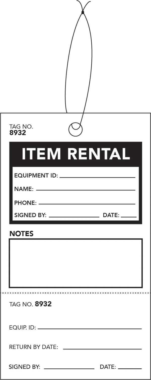 2 Part Rental Tag 2 - US-TICKET