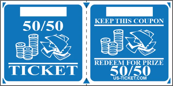 Premium 50/50 Raffle Marquee Roll Tickets - US-TICKET