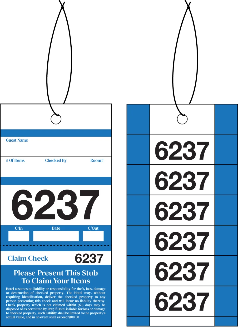 Multi Piece Luggage Tag With String