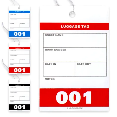 1 Part Numbered Luggage Tag With String