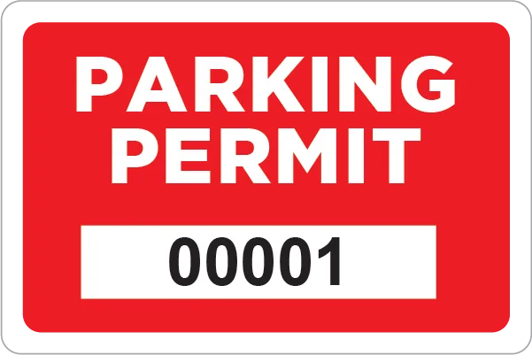 Parking Permit Window Decal Square