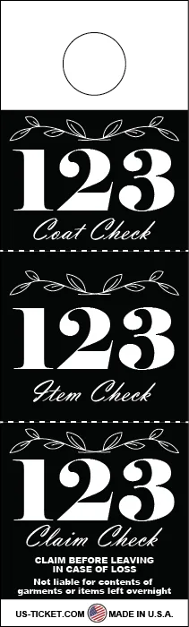 3 Part Fancy Coat Check Tickets