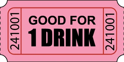 Standard Good for One Drink Roll Ticket
