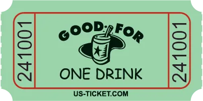 Standard Good for One Drink Roll Ticket