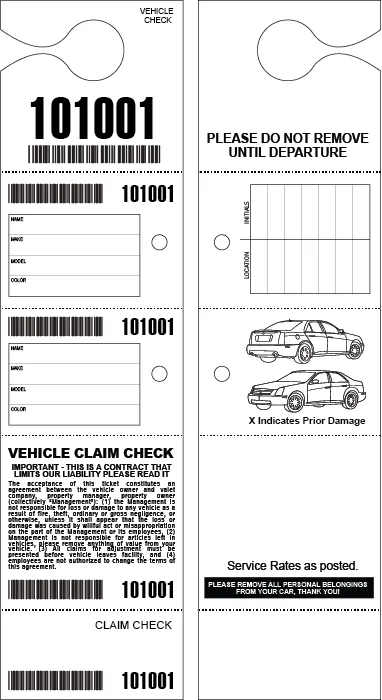 5 Part Hanging Valet Ticket - Image 8