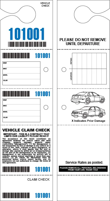 5 Part Hanging Valet Ticket - Image 7