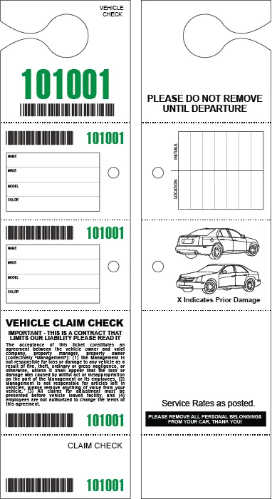 5 Part Hanging Valet Ticket - Image 6