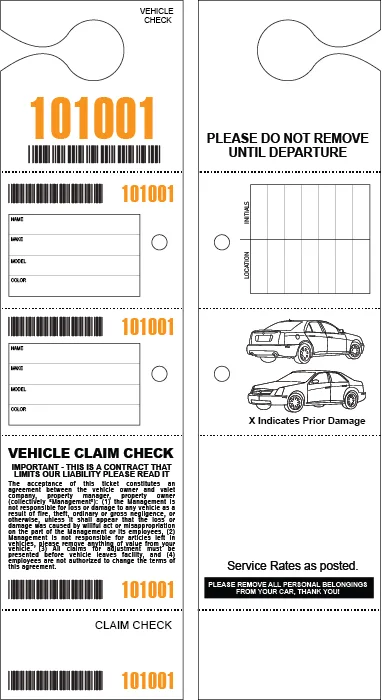 5 Part Hanging Valet Ticket - Image 5